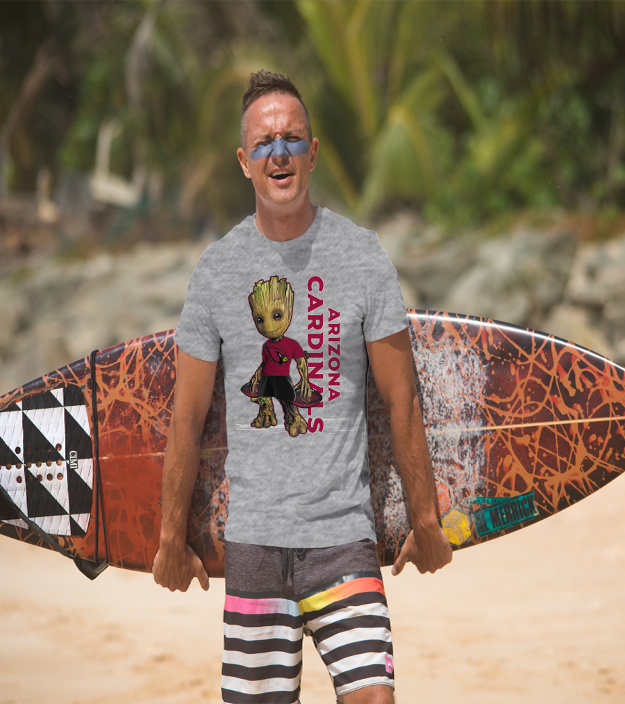 Groot Arizona Cardinals NFL Fan Art With Team Logo And Character T-Shirt