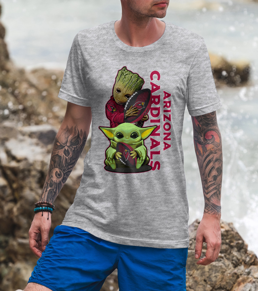 Grzd Arizona Cardinals Groot Baby Yoda Football T-Shirt