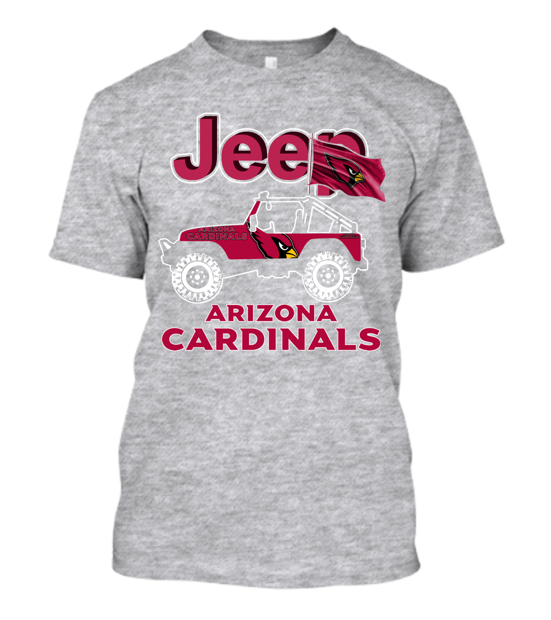 Jeep Arizona Cardinals Off-Road Adventure With Flag T-Shirt