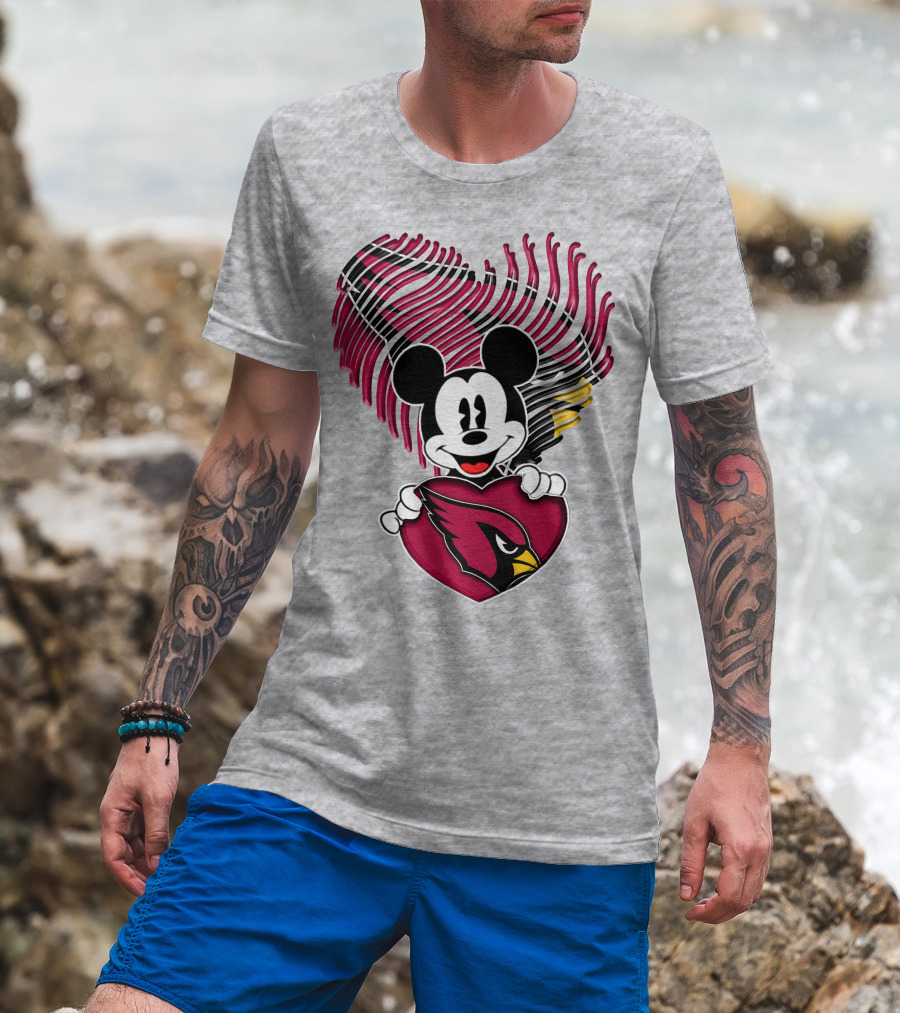 Mick Arizona Cardinals Heart T-Shirt