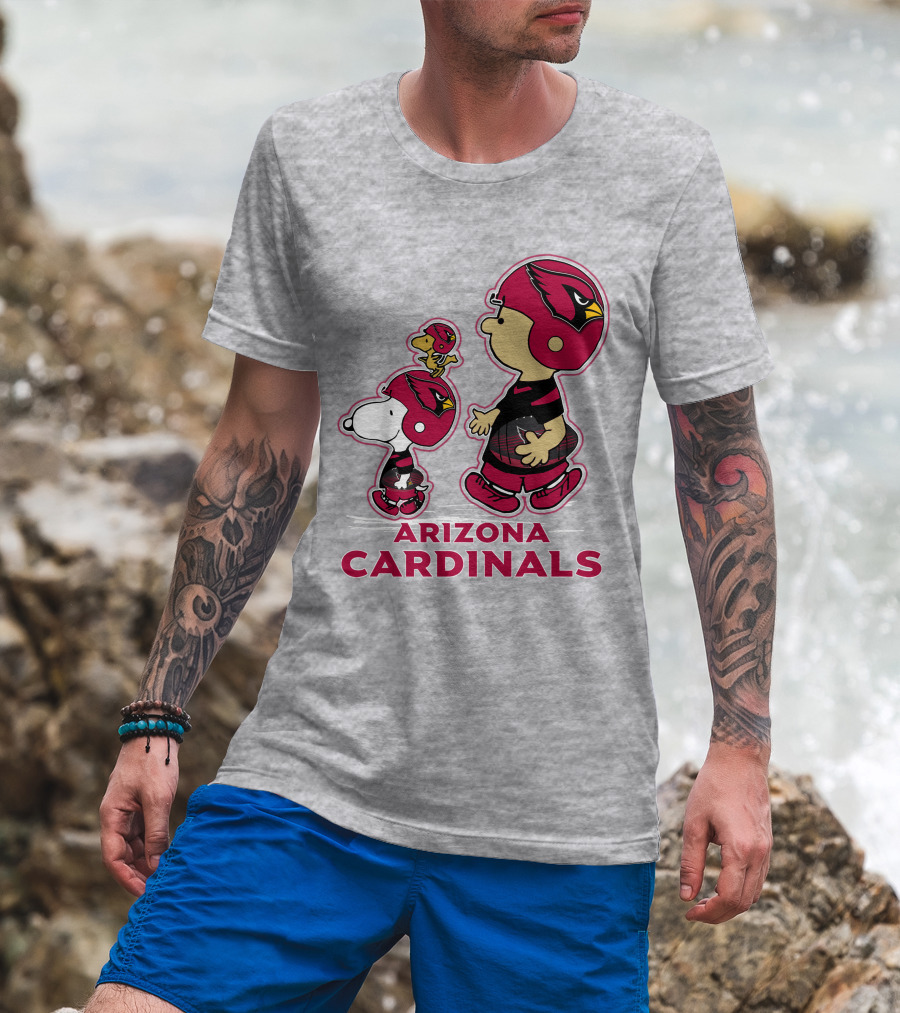 Snpfootball Arizona Cardinals Peanuts Characters Football Helmets T-Shirt