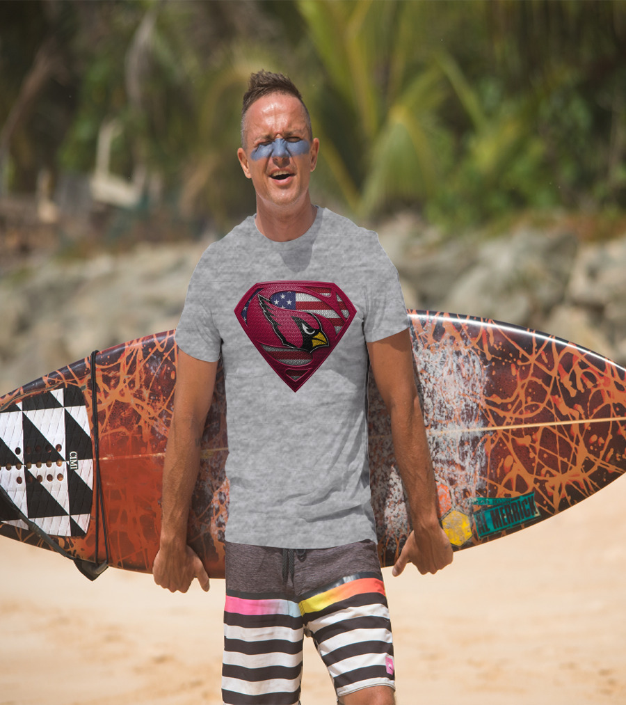 Spm Arizona Cardinals Superman American Flag T-Shirt