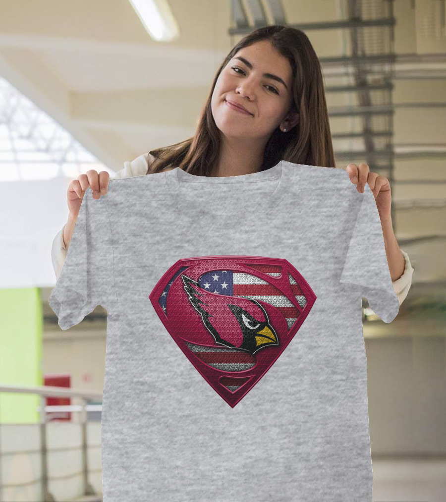 Spm Arizona Cardinals Superman American Flag T-Shirt