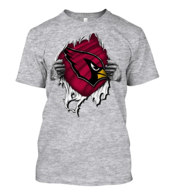 Torn Arizona Cardinals Logo Revealing Hidden Strength T-Shirt