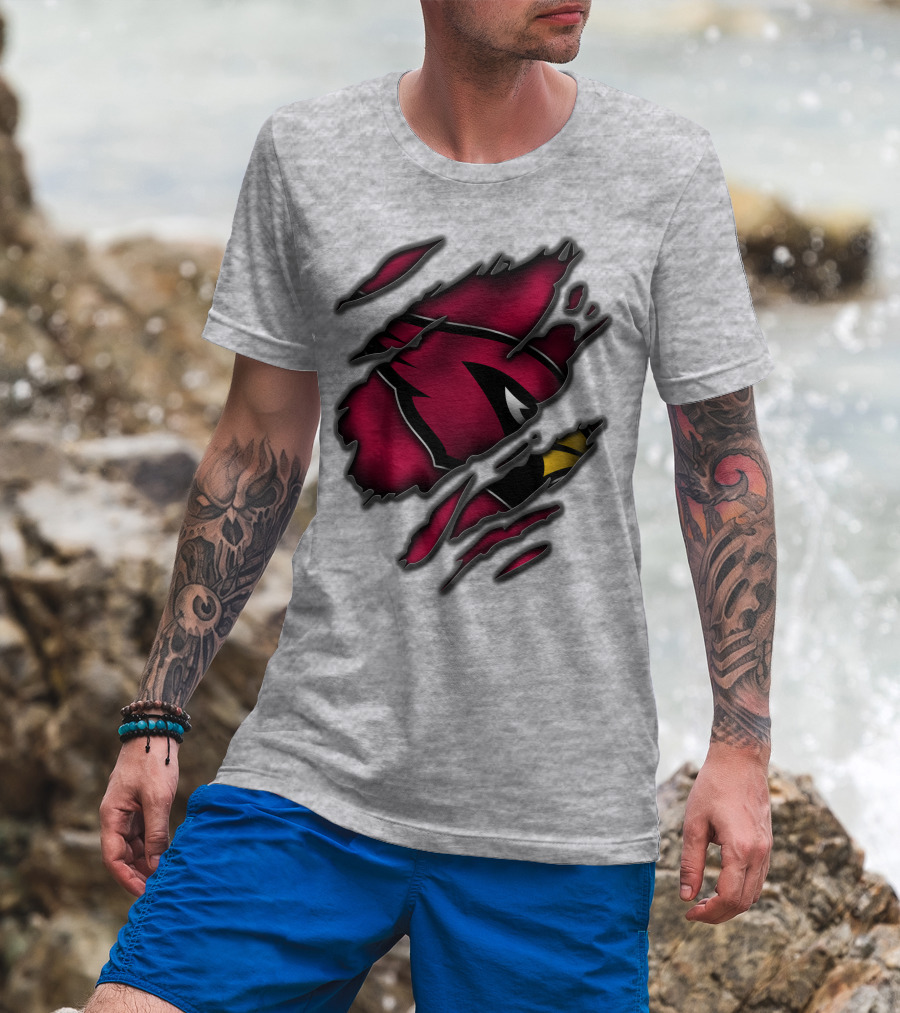 Torn Arizona Cardinals Logo Ripped T-Shirt