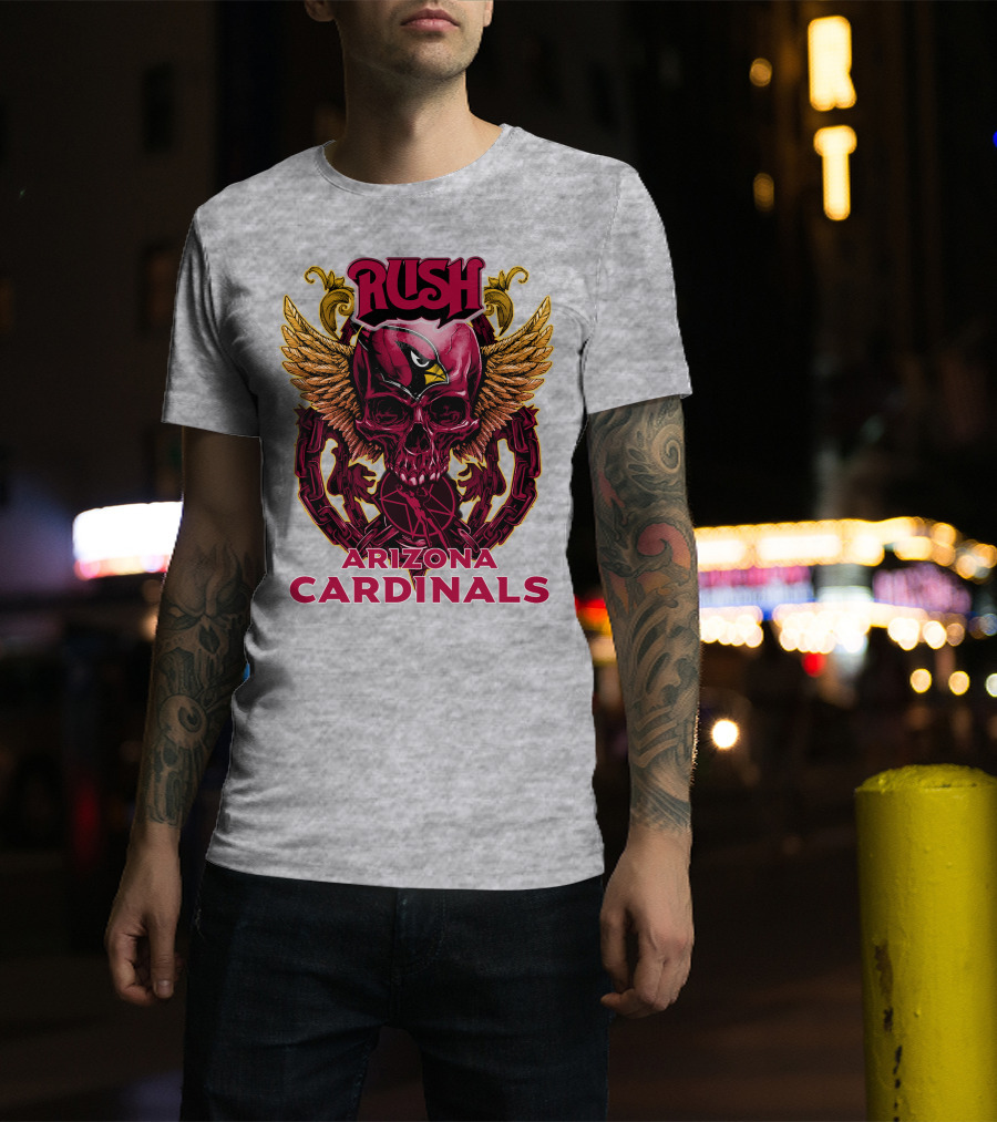 Rush Arizona Cardinals Skull Wings T-Shirt