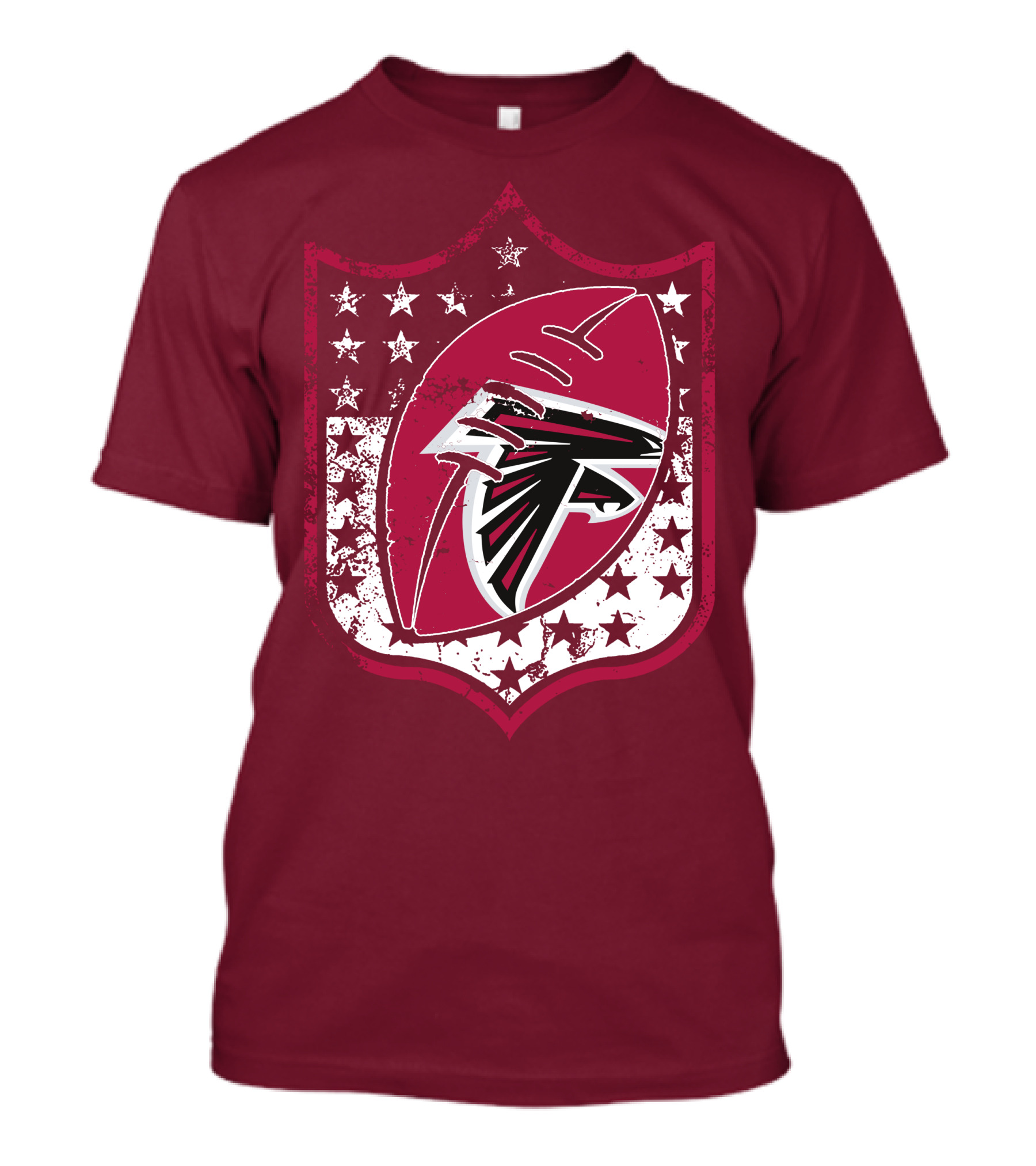 Atlanta Falcons Nfl Logo Shield 42 Red Football Stars T-Shirt