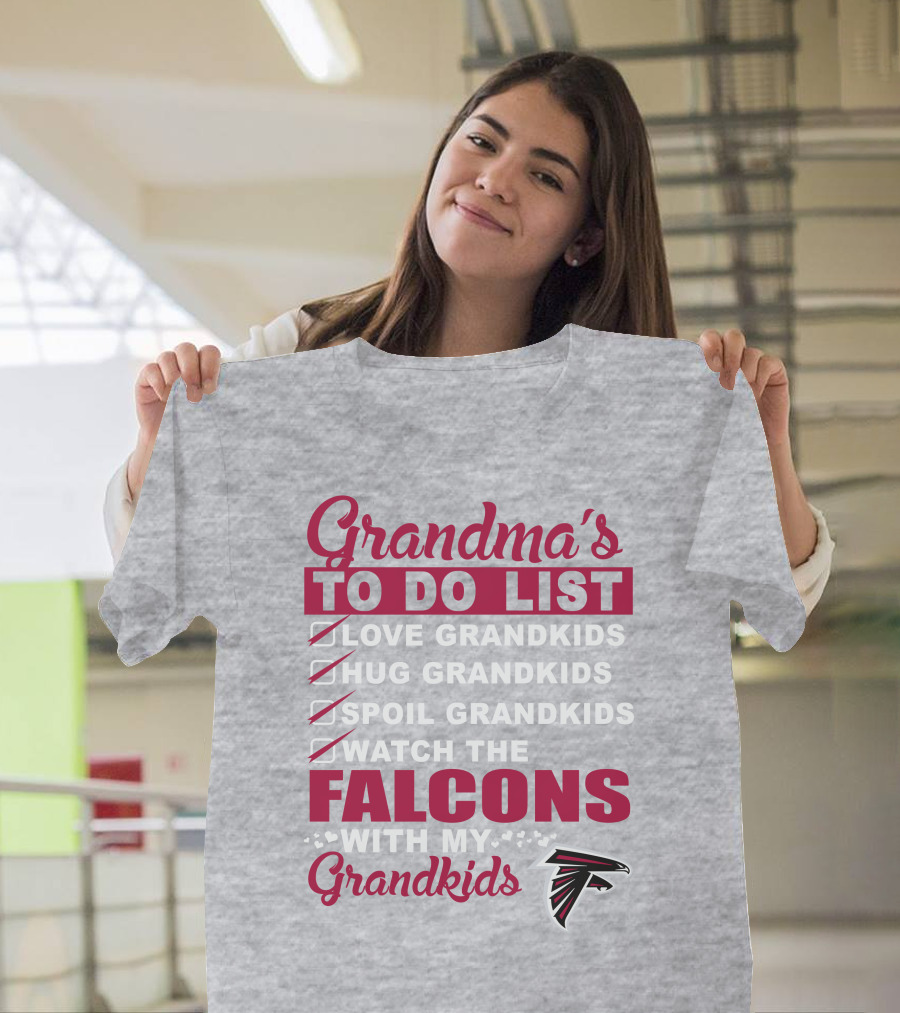 Grandma's To Do List Love Hug Spoil Watch The Falcons With My Grandkids T-Shirt