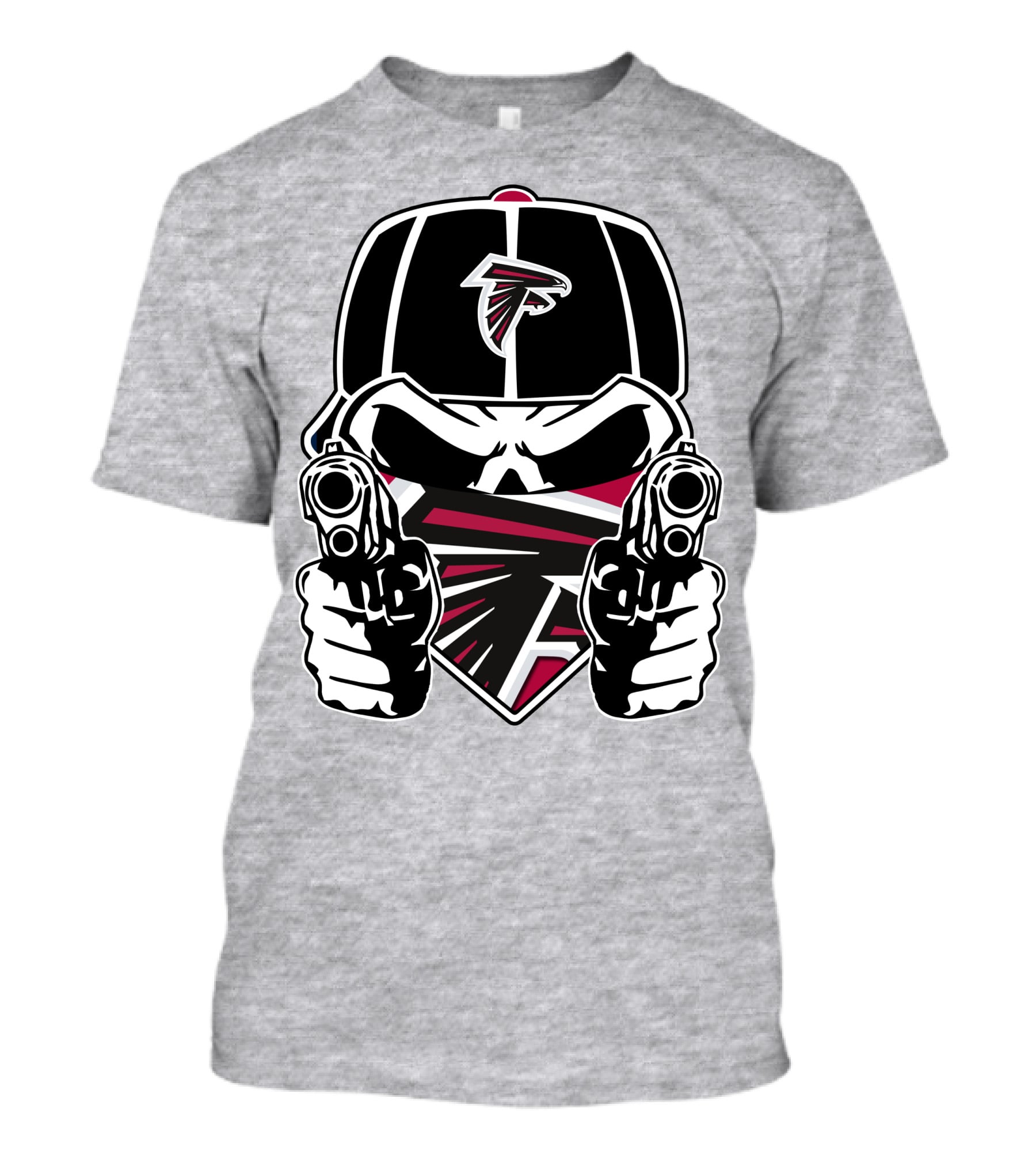 Atlanta Falcons Skull Logo Guns Cap Bandana T-Shirt
