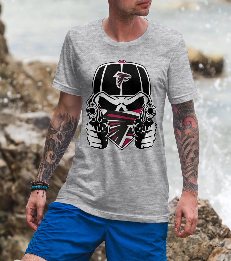 Atlanta Falcons Skull Logo Guns Cap Bandana T-Shirt