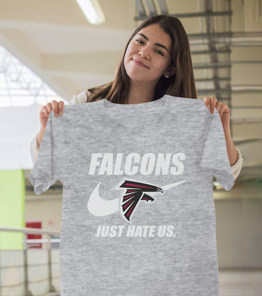 Falcons Nike Logo Just Hate Us T-Shirt