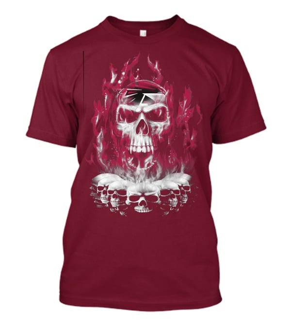 Atlanta Falcons 57 Flaming Skull T-Shirt