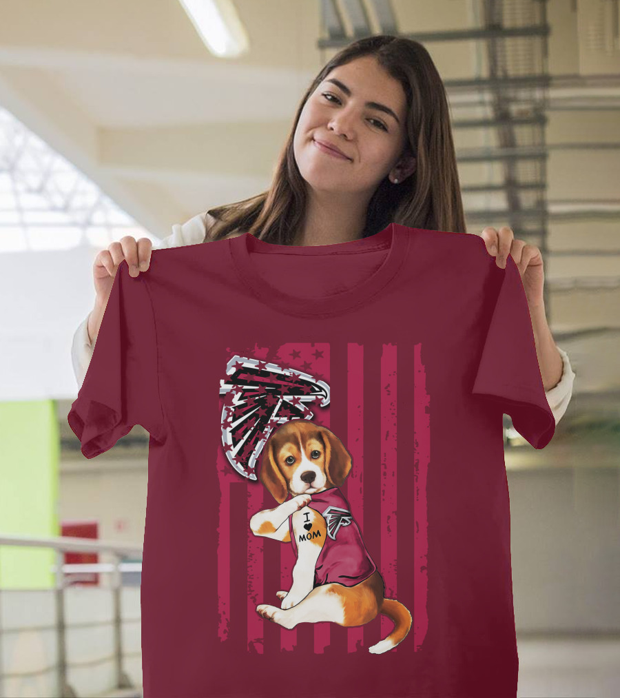 Beagle I Love Mom Atlanta Falcons T-Shirt
