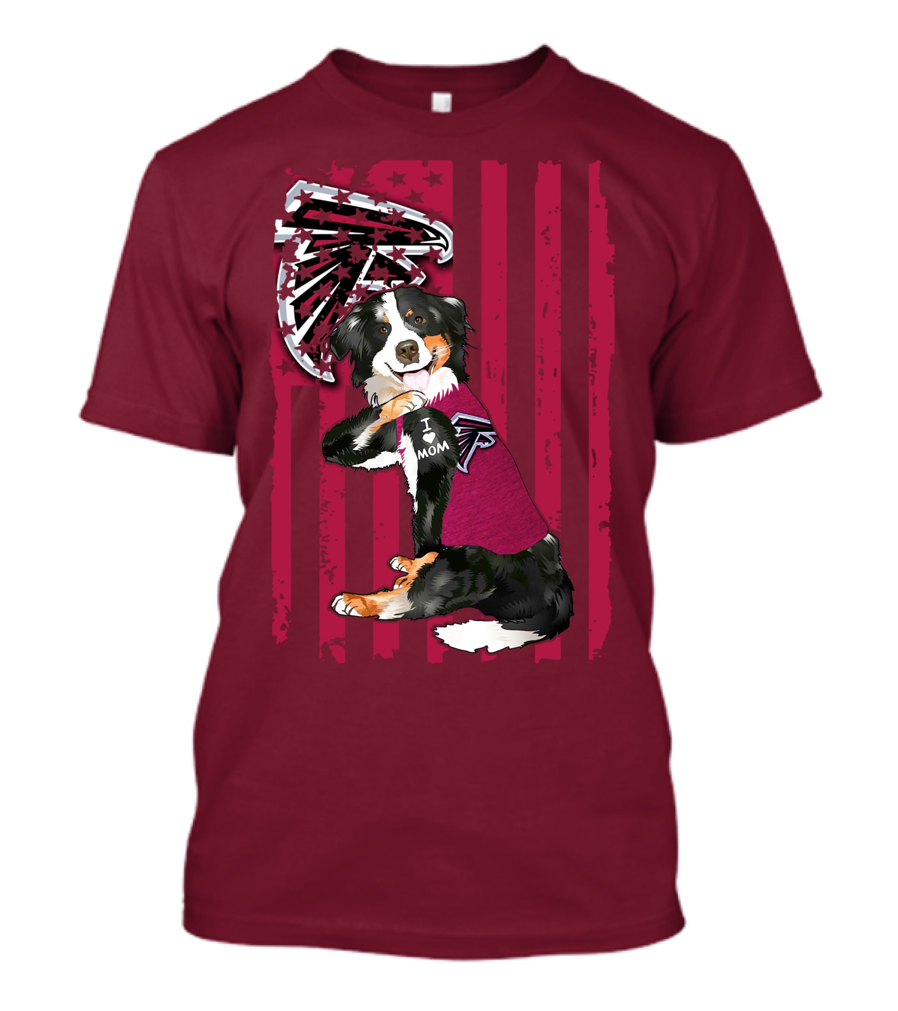 Atlanta Falcons Border Collie I Love Mom T-Shirt