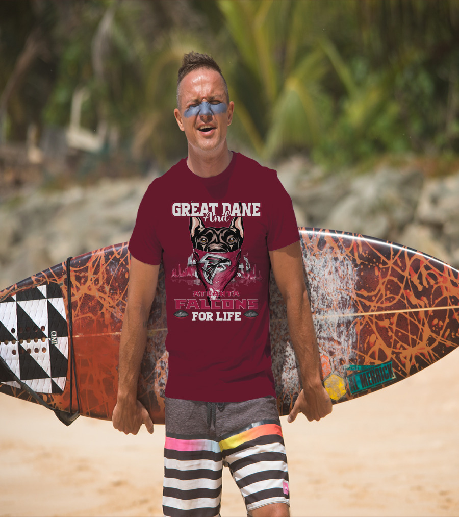 Great Dane And Atlanta Falcons For Life T-Shirt