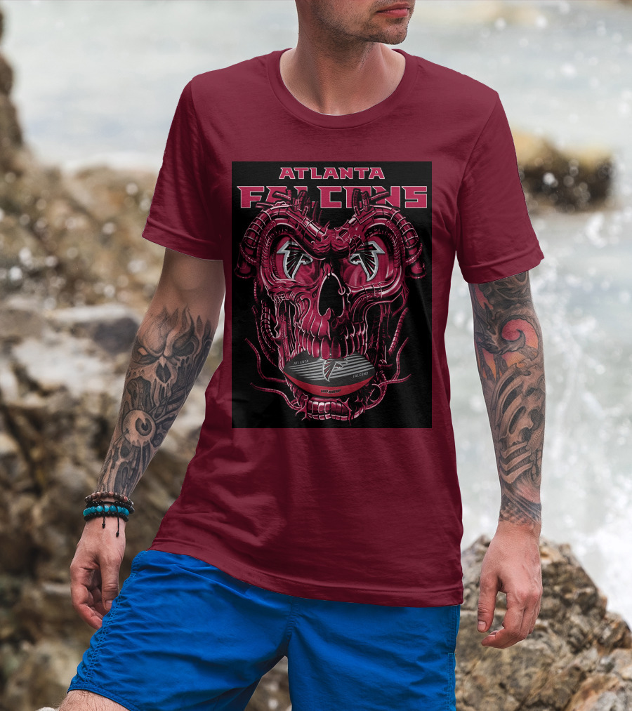 Atlanta Falcons Dragonskull Helmet T-Shirt