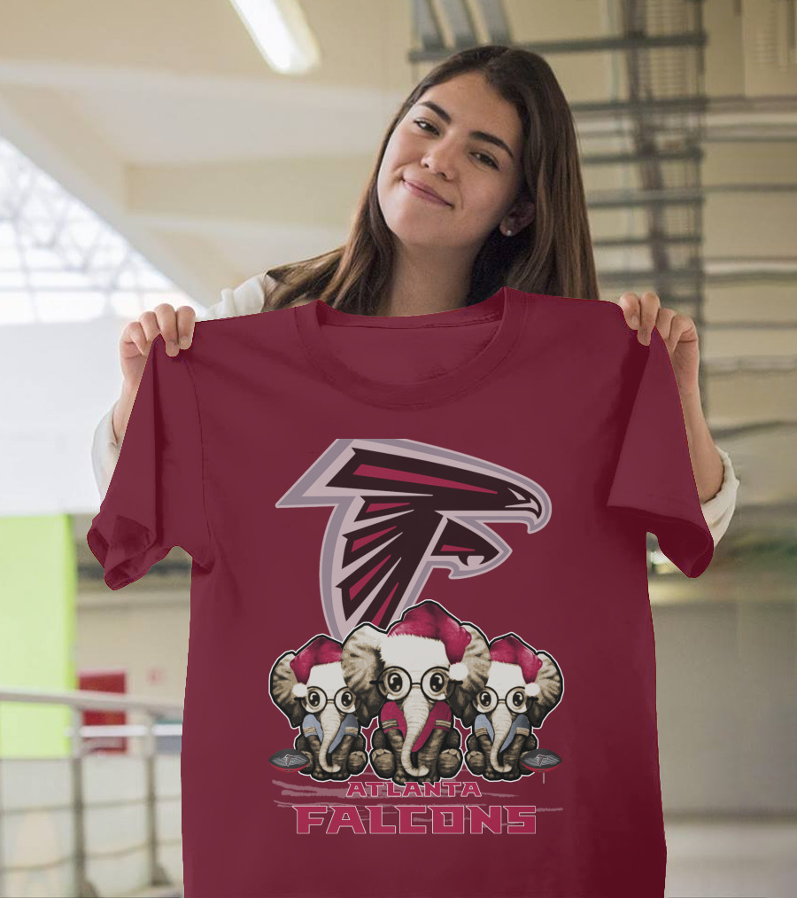 Atlanta Falcons Santa Elephants Christmas T-Shirt