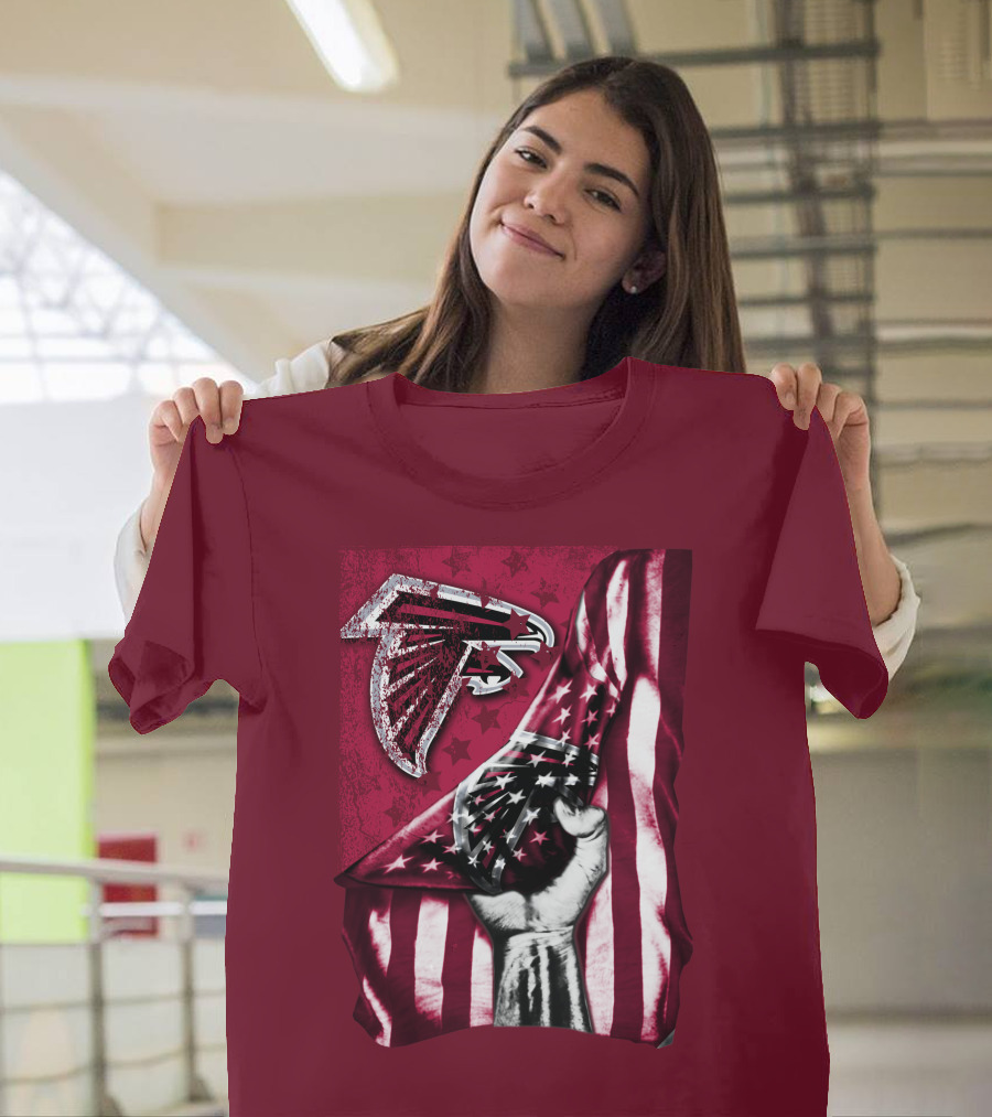Atlanta Falcons American Flag Pride Banner T-Shirt