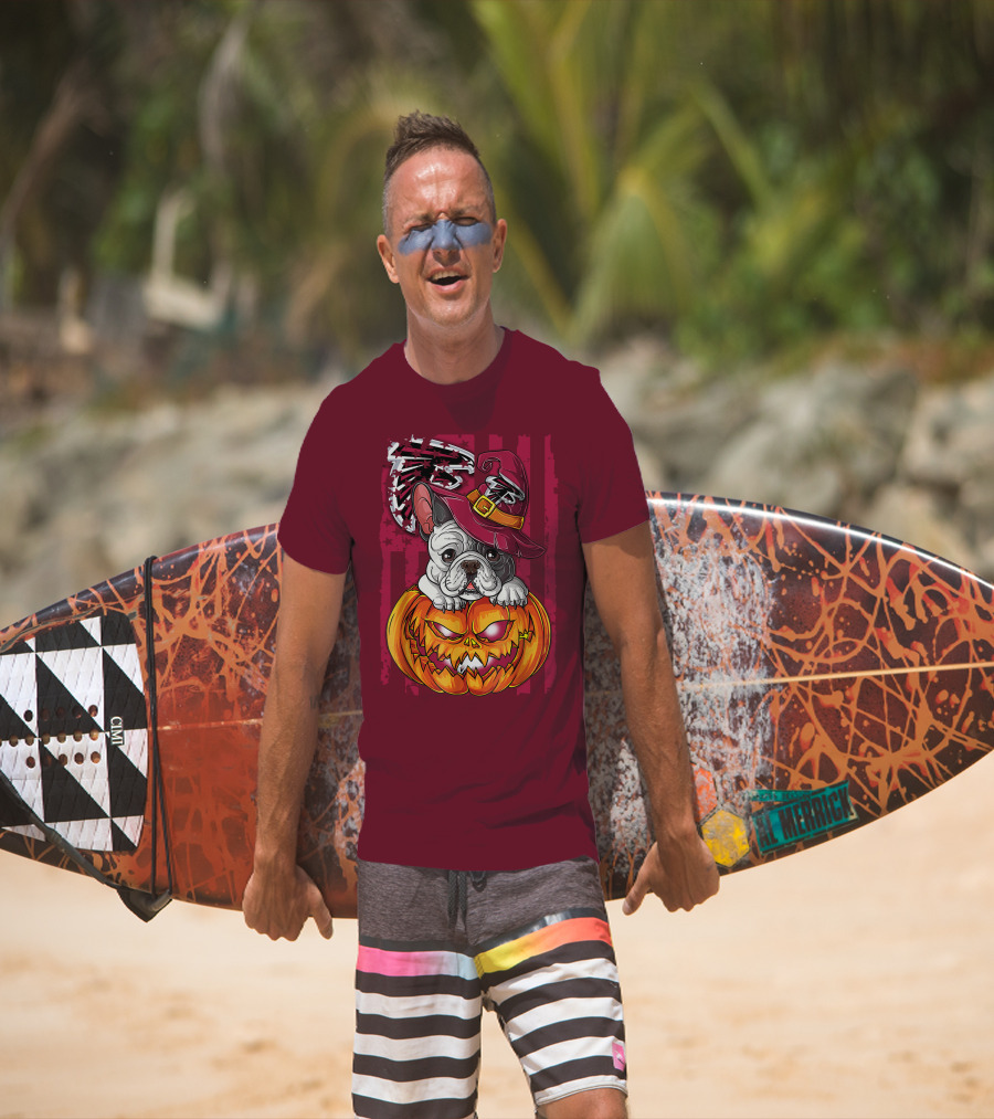 Hlw Bulldog Pumpkin Halloween Atlanta Falcons T-Shirt