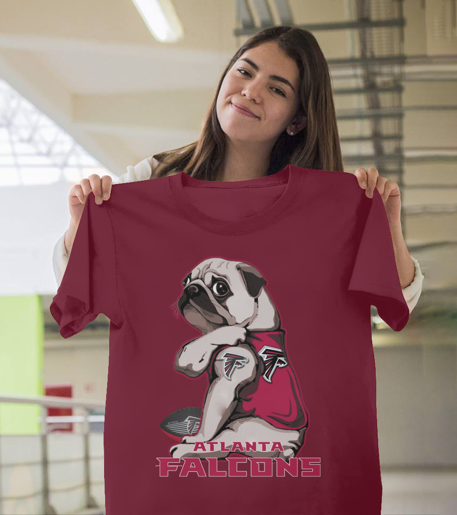 Pug Atlanta Falcons Football Team Mascot T-Shirt