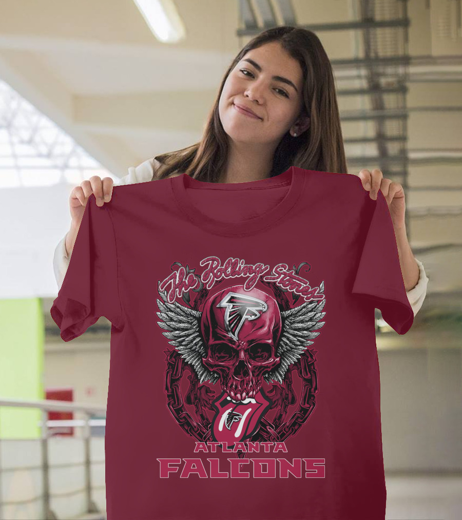 Rolling Stones Atlanta Falcons Skull And Wings T-Shirt