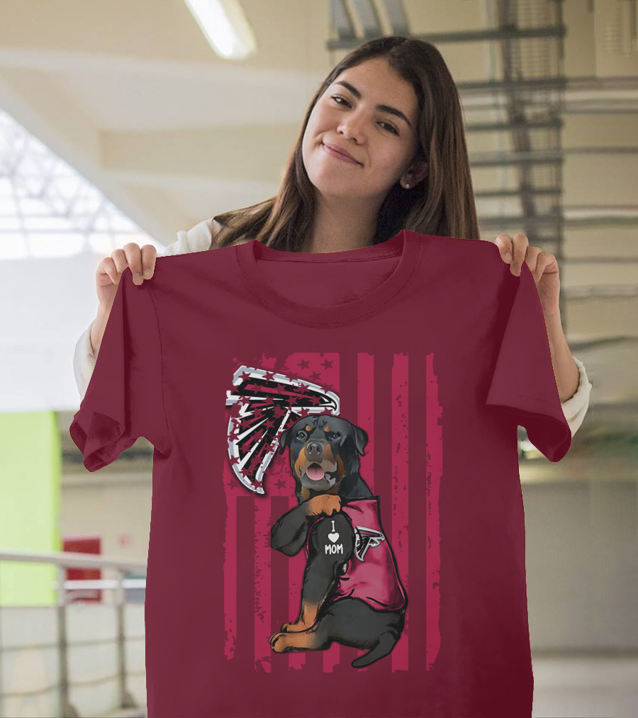 Rottweiler I Love Mom Atlanta Falcons T-Shirt