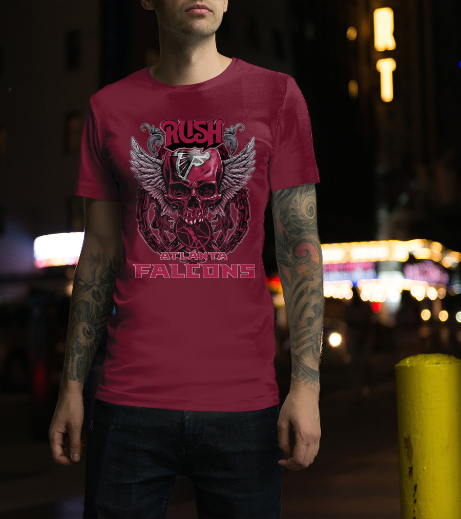 Rush Atlanta Falcons Skull Wings T-Shirt
