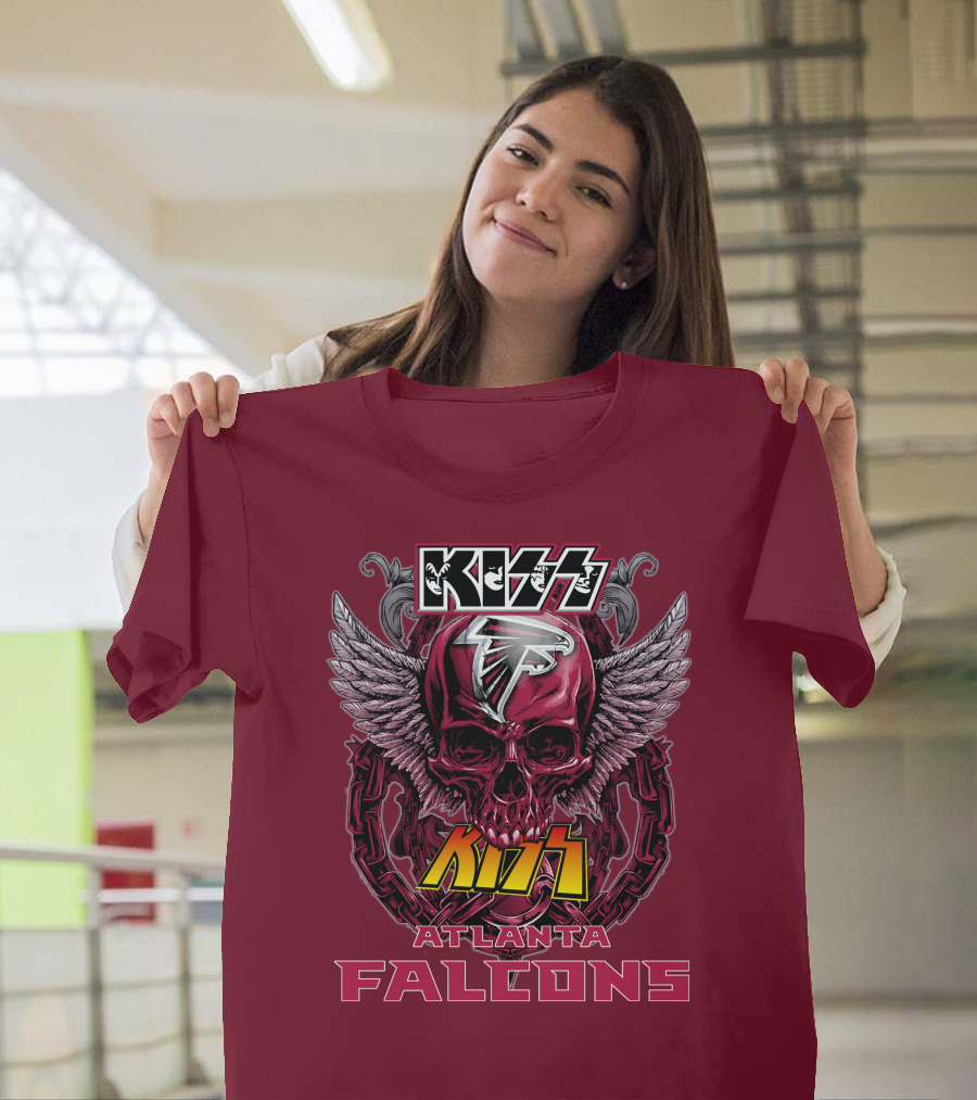 Kiss Atlanta Falcons Skull Winged T-Shirt