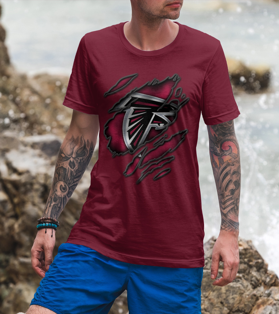Torn Atlanta Falcons Logo T-Shirt