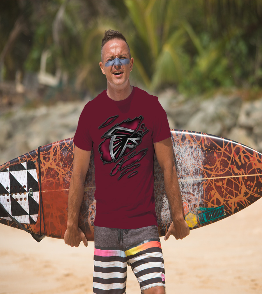 Torn Atlanta Falcons Logo T-Shirt