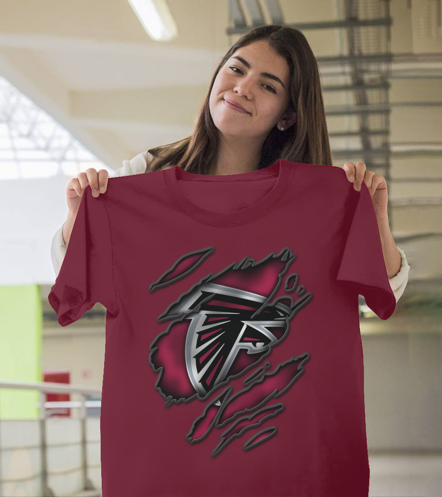 Torn Atlanta Falcons Logo T-Shirt