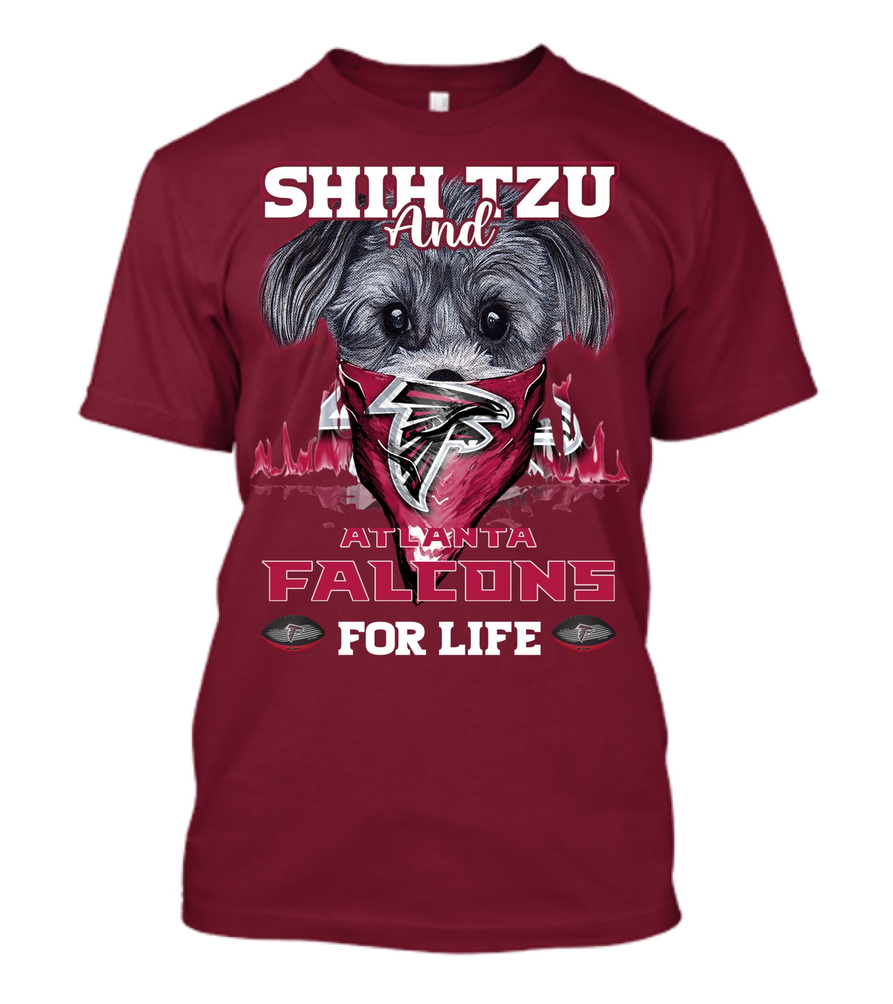 Shih Tzu And Atlanta Falcons For Life T-Shirt