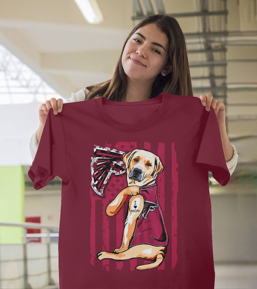 Atlanta Falcons Labrador Retriever I Love Mom T-Shirt