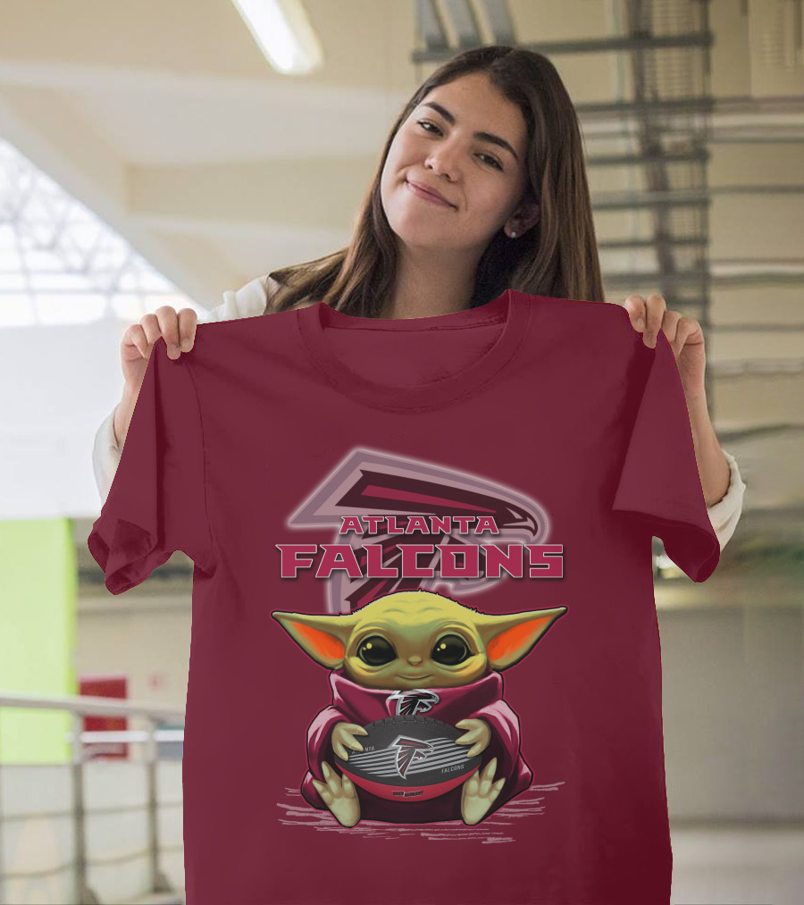 Atlanta Falcons Baby Yoda Football Fan T-Shirt