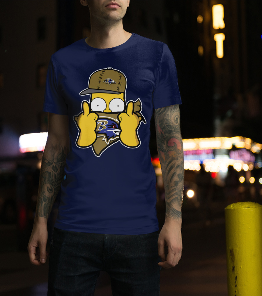 Baltimore Ravens Homer Simpson Parody Nfl Logo T-Shirt