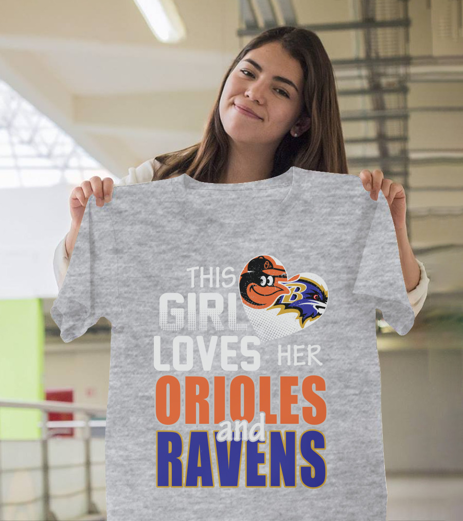 This Girl Loves Her Orioles And Ravens T-Shirt