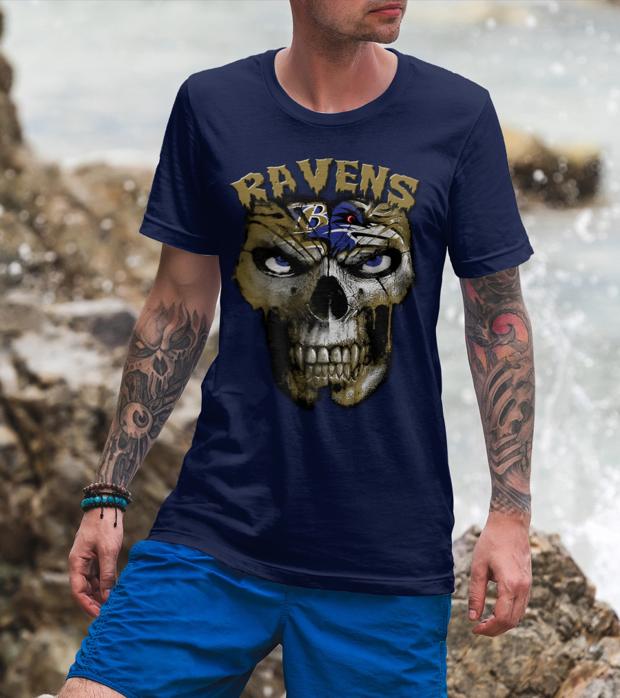 Ravens Baltimore Skull B Logo T-Shirt
