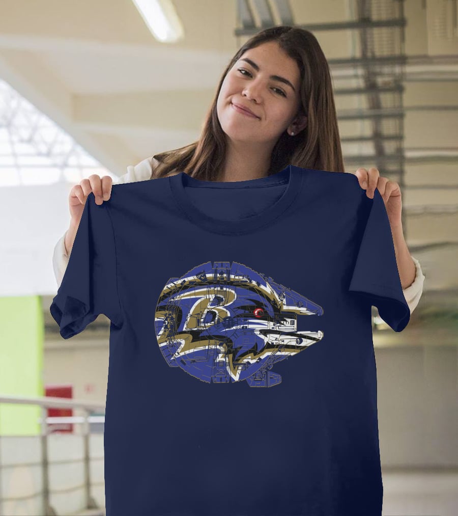 Baltimore Ravens 73 Star Wars Millennium Falcon Mashup T-Shirt
