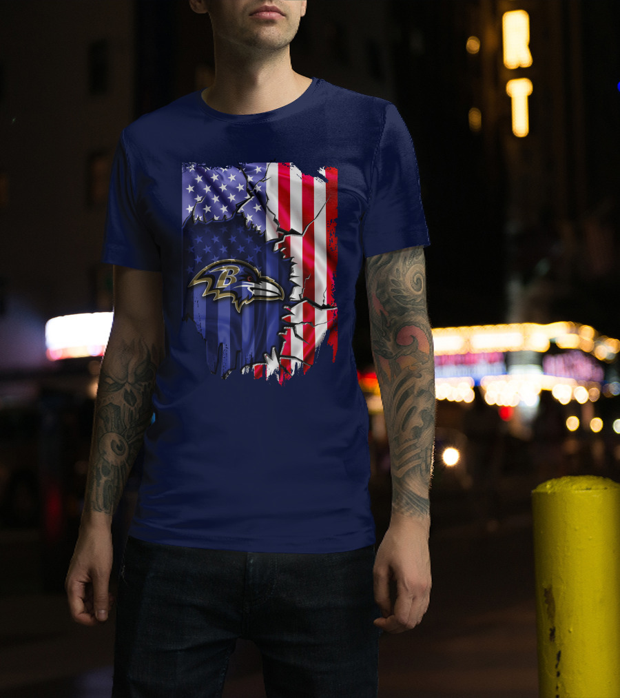 Baltimore Ravens American Flag T-Shirt