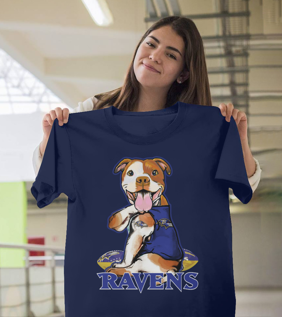 Pittbull Ravens Baltimore Football Team Spirit T-Shirt