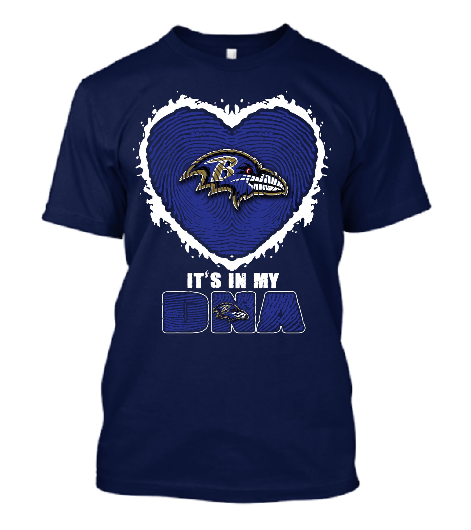 It's In My Dna Baltimore Ravens Heart Fingerprint T-Shirt