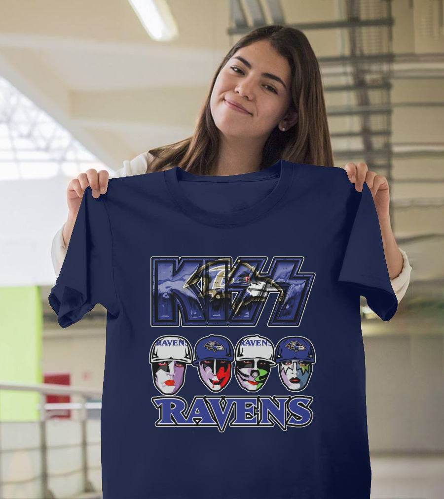 Kiss Baltimore Ravens Face Paint Theme T-Shirt