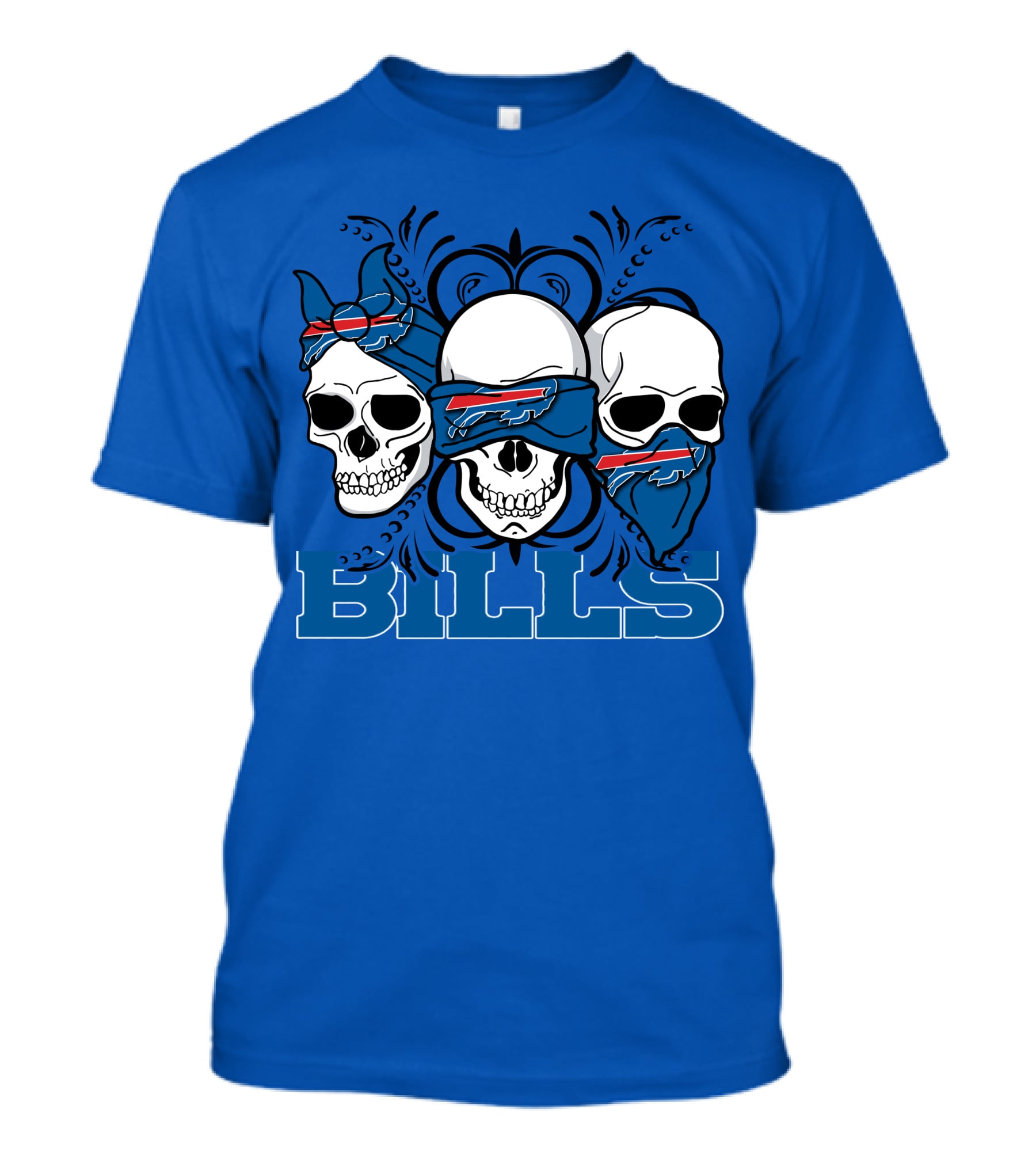 Buffalo Bills Skull Bandana Trio T-Shirt