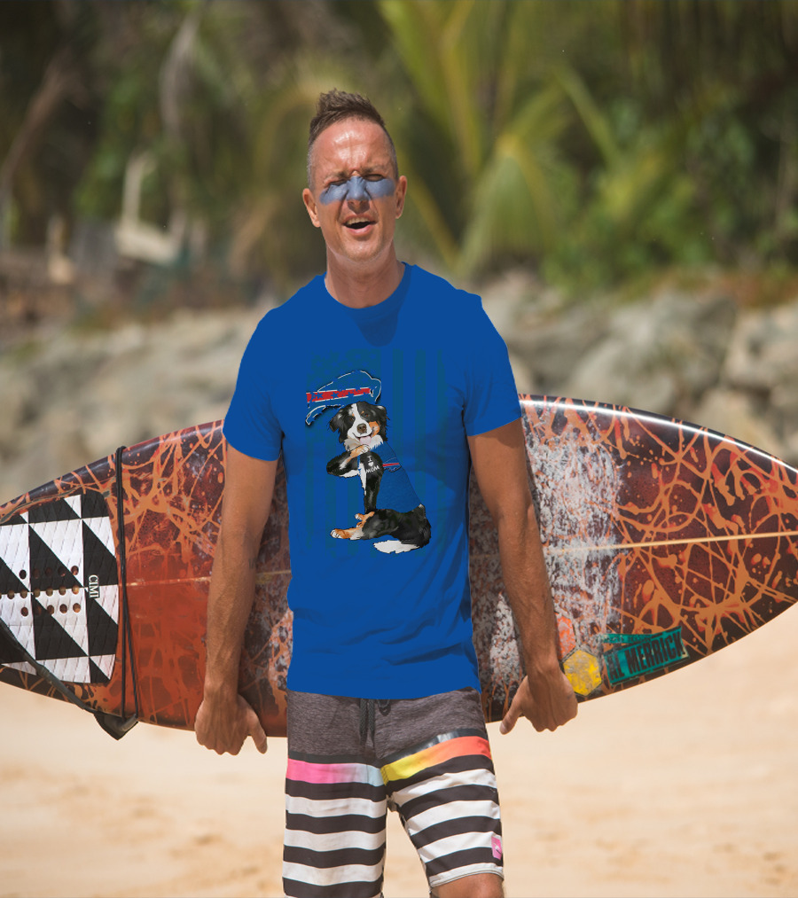 Border Collie I Love Mom Buffalo Bills Fan T-Shirt