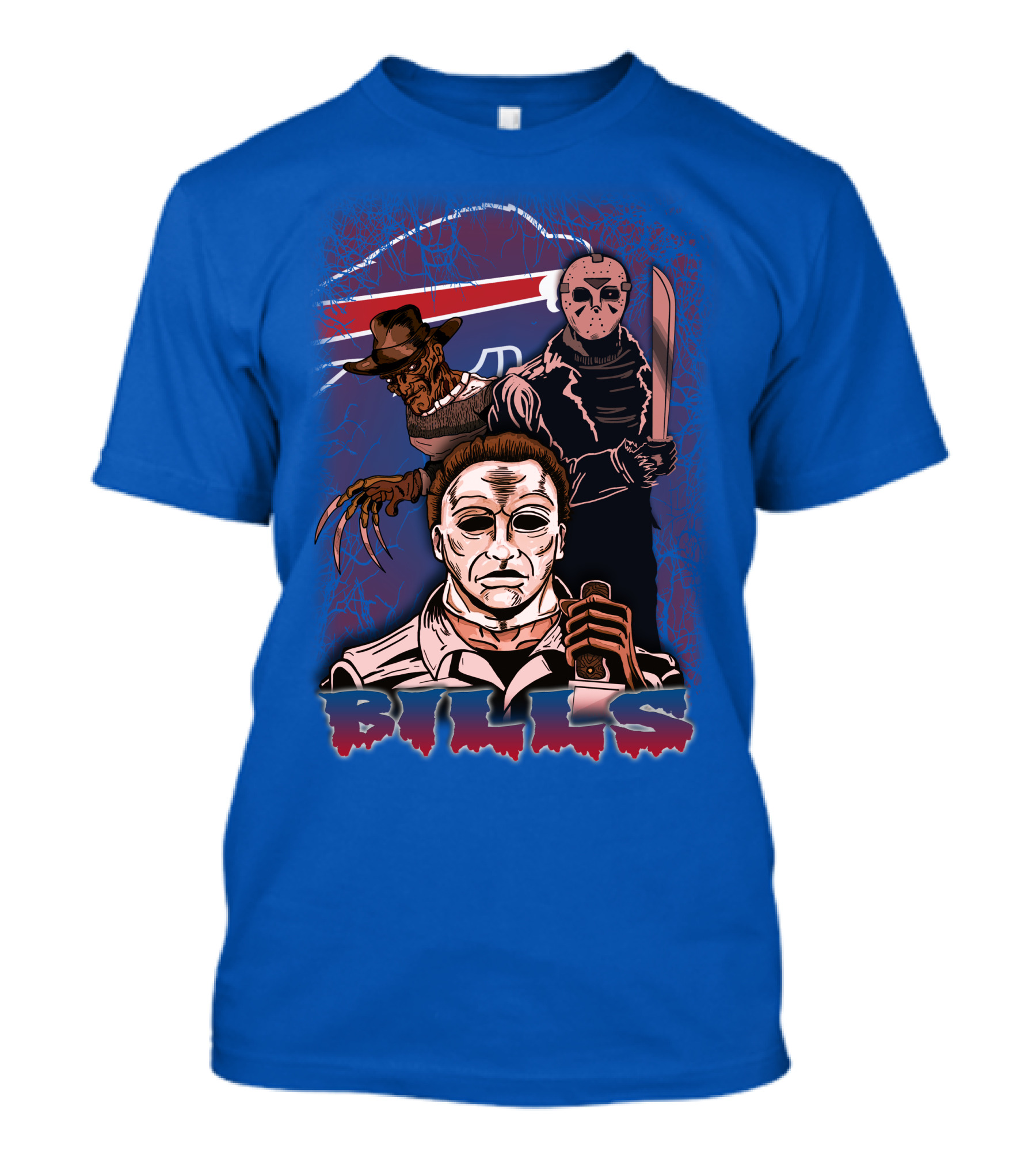 Buffalo Bills Horror Icons Featuring Michael Myers Freddy Krueger Jason Voorhees T-Shirt