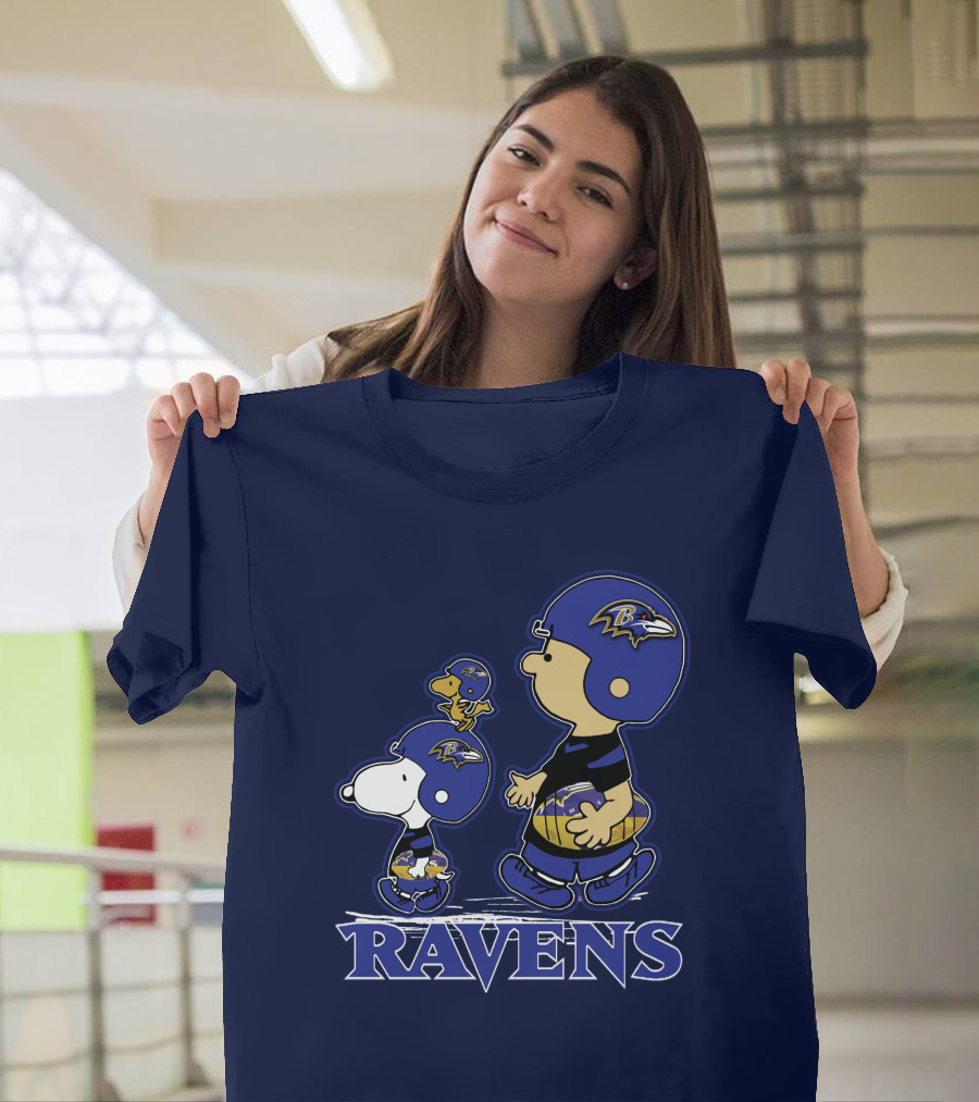 Snpfootball Baltimore Ravens Peanuts Characters Helmets Ravens T-Shirt