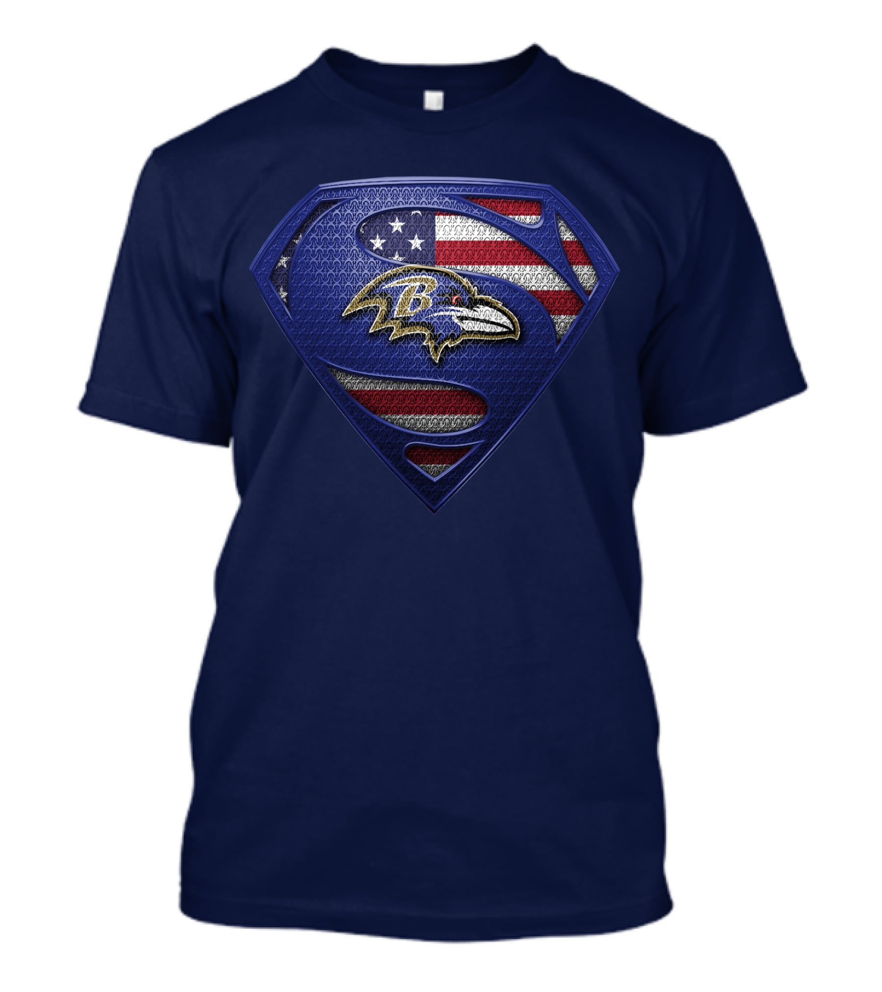 Baltimore Ravens American Flag Superman T-Shirt