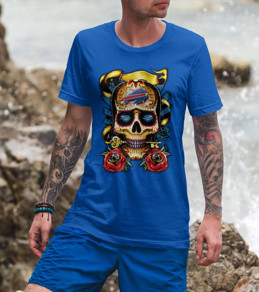 Buffalo Bills Sugar Skull Roses And Keys T-Shirt