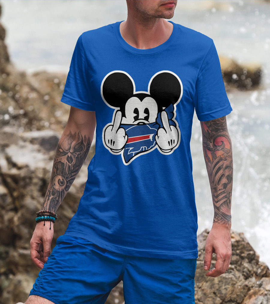 Buffalo Bills Mickey Mouse Middle Finger T-Shirt