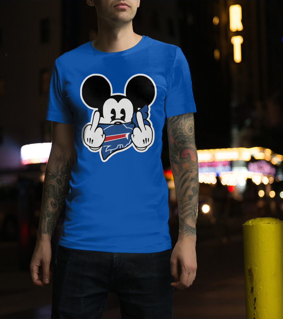 Buffalo Bills Mickey Mouse Middle Finger T-Shirt